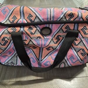 Billabong Pink and Orange Geometric Travel Bag